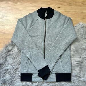 NEXT LEVEL APPAREL - NWOT Gray and Black Zip Up Sweater with Fitted Silhouette